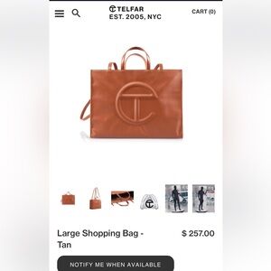 Brand new! Sold out! Large TAN Telfar shopping bag.